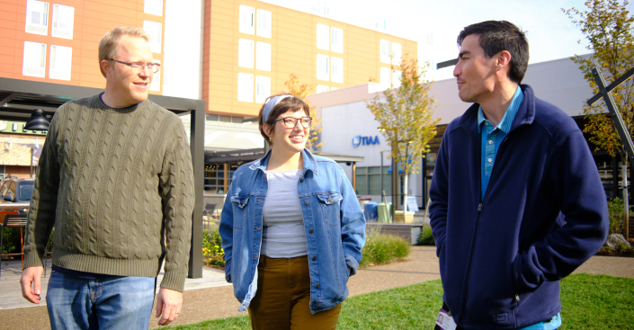 UPMCE team walking outside